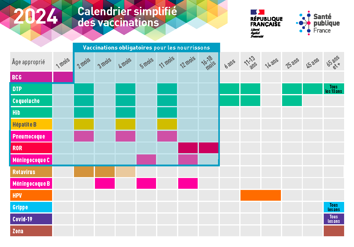 Calendrier vaccinal 2024